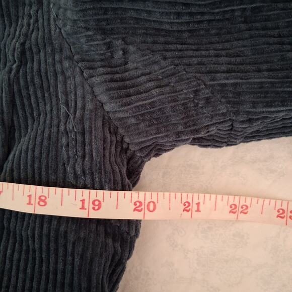 Free People Blue Green Corduroy Sherpa Collar Zip Up Cropped Jacket Small *READ - Picture 6 of 10